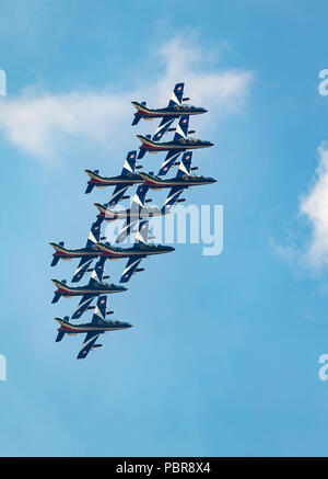 Frecce Tricolori, der Italienischen Luftwaffe, Kunstflugstaffel mit AermacchiAT-339 ein Flugzeug Stockfoto