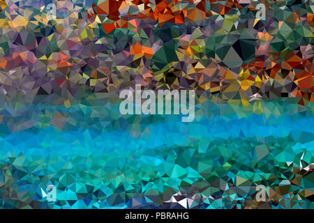 Hochauflösende Abbildung auf bunten Dreiecken basiert Stockfoto
