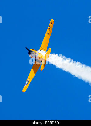 North American Aviation T-6 Texan; SNJ-5; Harriett Alexander Feld; Air Show; Salida, Colorado, USA Stockfoto