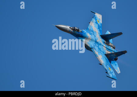 Ukrainische Luftwaffe Suchoi Su-27 Flanker RIAT Fairford 2018 Stockfoto