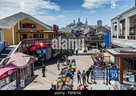 Pier 39, San Francisco, Kalifornien, Vereinigte Staaten von Amerika, Freitag, Juni 01, 2018. Stockfoto