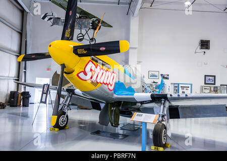 North American P-51D Mustang Vorderansicht, an AZCAF, Mesa, AZ Stockfoto