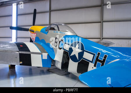 North American P-51D Mustang Rückansicht, auf AZCAF, Mesa, AZ Stockfoto