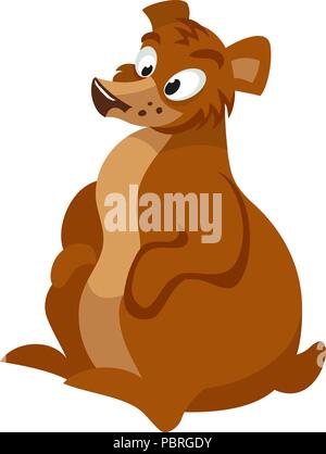 Cartoon vektor Braunbär, wundern, freundlich, sitzend Stock Vektor