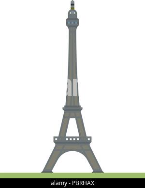 Flache Bauweise isoliert Vektor Icon der Eiffelturm in Paris, Frankreich Stock Vektor