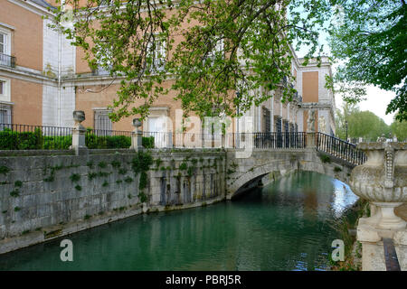 Palacio Real de Aranjuez, königlichen Palast von Aranjuez, Wasser Garten, Aranjuez, Comunidad de Madrid, Spanien Stockfoto