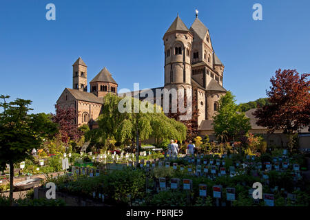 Abtei Maria Laach, Ansicht vom Kloster kindergarten Glees, Eifel, Rheinland-Pfalz, Deutschland Stockfoto