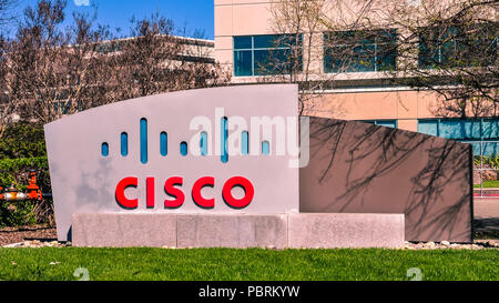 CISCO Systems. In San Jose, CA, im Zentrum des Silicon Valley, CISCO Systems mit Hauptsitz ist eine US-amerikanische multinationale Unternehmen. Stockfoto