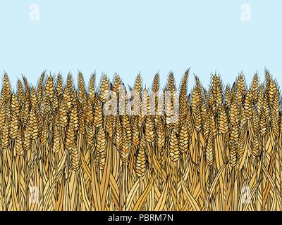 Cartoon doodle Weizen nahtlose Muster Stock Vektor