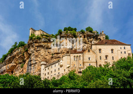 Palast der Bischöfe von Tüll, Wallfahrtsort Rocamadour, Departement Lot, Royal, Frankreich, Europa Stockfoto