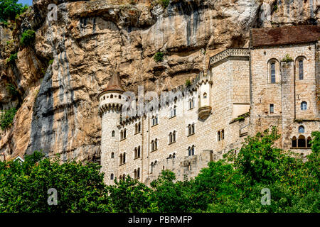 Palast der Bischöfe von Tüll, Wallfahrtsort Rocamadour, Departement Lot, Royal, Frankreich, Europa Stockfoto