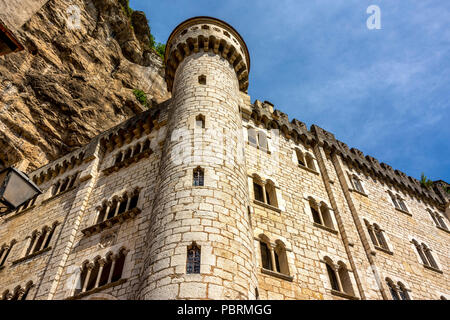 Palast der Bischöfe von Tüll, Wallfahrtsort Rocamadour, Departement Lot, Royal, Frankreich, Europa Stockfoto