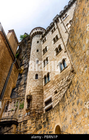 Palast der Bischöfe von Tüll, Wallfahrtsort Rocamadour, Departement Lot, Royal, Frankreich, Europa Stockfoto