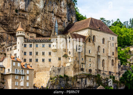 Palast der Bischöfe von Tüll, Wallfahrtsort Rocamadour, Departement Lot, Royal, Frankreich, Europa Stockfoto