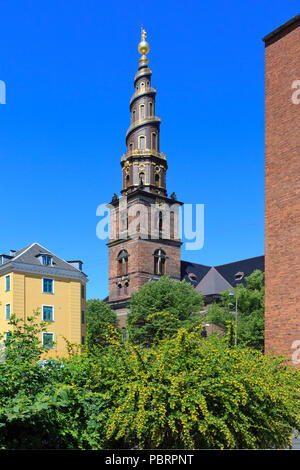 Der aus dem 17. Jahrhundert stammenden barocken Kirche unseres Erlösers (Vor Frelsers Kirke) in Kopenhagen, Dänemark Stockfoto