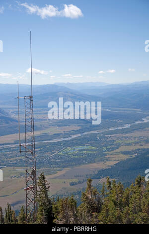 An der Spitze des Rendezvous Mountain, in der Spitze über die aerial tram in der Teton Village, Jackson Hole, Wyoming, USA abgerufen. Einen wunderschönen Blick auf Stockfoto