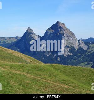 Blick vom Stoos. Die Schweiz. Natur Hintergrund. Stockfoto