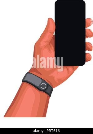 Hand und schwarzen Bildschirm smartphone Stock Vektor