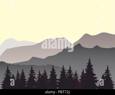 Vector Illustration der Berglandschaft flachbild Natur Design. Stock Vektor