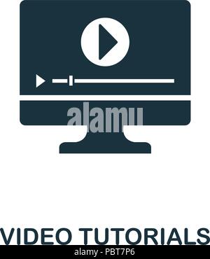 Video Tutorials kreative Symbol. Einfaches element Abbildung. Video Tutorials Konzept symbol Design von Online- Sammlung. Können wir verwendet werden. Stock Vektor