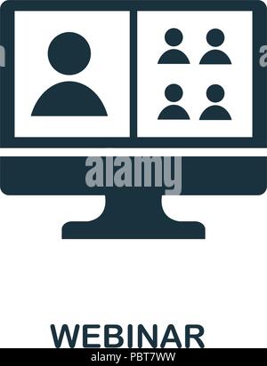 Webinar kreative Symbol. Einfaches element Abbildung. Webinar Konzept symbol Design von Online- Sammlung. Kann für Web, Mobile, Web d verwendet werden. Stock Vektor