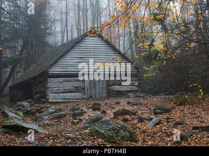 Stall bei Noah Bud Ogle Kabine, Cherokee orchard Rd, Tennessee Stockfoto