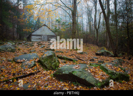 Stall bei Noah Bud Ogle Kabine, Cherokee orchard Rd, Tennessee Stockfoto