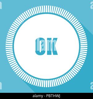 Ok editierbare Flachbild Vektorsymbol, quadratische Schaltfläche "Web", blau Computer und Smartphone Anwendung anmelden Eps 10. Stock Vektor