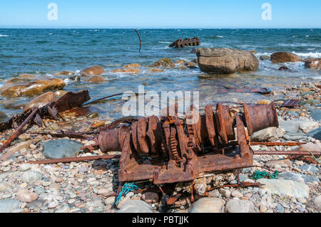 Bleibt der Wrack der SS Ethie in der Nähe von Martin's Point auf Neufundland nördlichen Halbinsel. Stockfoto