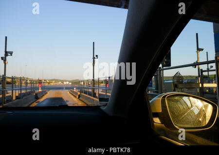 Fahren auf Autobahn A7, Frankreich Stockfoto