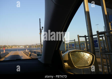 Fahren auf Autobahn A7, Frankreich Stockfoto