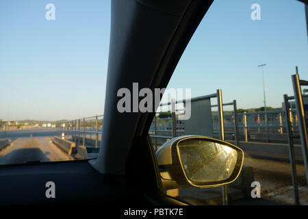 Fahren auf Autobahn A7, Frankreich Stockfoto