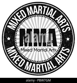 MMA (Mixed Martial Arts) grunge Stempelabdruck auf weißem Hintergrund, Vector Illustration Stock Vektor