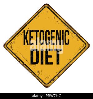 Ketogenic Diät vintage rostiges Metall Zeichen auf weißem Hintergrund, Vector Illustration Stock Vektor