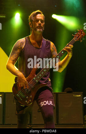 San Diego, Kalifornien, USA. 29. Juli, 2018. P-Nut von 311 führt an der Matratze fest Amphitheater in Chula Vista, Kalifornien am Juli 29, 2018 Credit: Marissa Carter/ZUMA Draht/Alamy leben Nachrichten Stockfoto