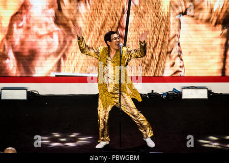 Kuala Lumpur, Malaysia. 29. Juli, 2018. Piko Taro Konzert in Japan Expo Malaysia in Kuala Lumpur, Malaysia, am 29. Juli, 2018. Japanische Piko Taro unterhält seine Fans. © Danny Chan/Alamy Leben Nachrichten. Stockfoto