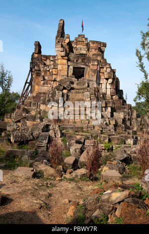 In Battambang, Kambodscha Ansicht des 11. Jahrhunderts Wat Ek Phnom Stockfoto