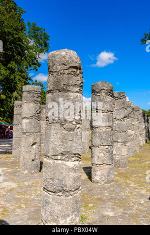 Gruppe der Tausend Säulen, Chichen Itza, Yucatan Tinum Gemeinde, Staat. Es war ein großes präkolumbischen Stadt gebaut Von der Maya der Termina Stockfoto