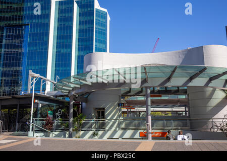 Eingang zum Parramatta Bahnhof im Zentrum der Stadt, in der Western Sydney, Australien Stockfoto