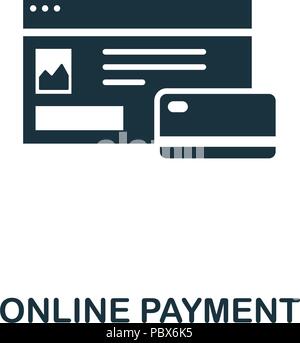 Online Zahlung kreative Symbol. Einfaches element Abbildung. Online Zahlung Konzept symbol Design von Online-marketing-Sammlung. Für die Verwendung im Web des Stock Vektor
