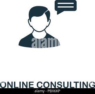 Online Consulting creative Symbol. Einfaches element Abbildung. Online Consulting Konzept symbol Design von Online-marketing-Sammlung. Für den Einsatz im w Stock Vektor