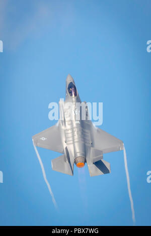 Fairford, Gloucestershire, Großbritannien - 14 Juli, 2018: Ein RAF Lockheed Martin F-35 Lightning II zeigt International Air Tattoo in Fairford Stockfoto