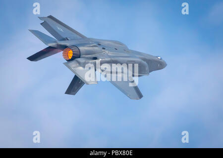 Fairford, Gloucestershire, Großbritannien - 14 Juli, 2018: Ein RAF Lockheed Martin F-35 Lightning II zeigt International Air Tattoo in Fairford Stockfoto