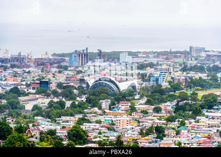Stadt der Hafen von Spanien, Port-of-Spain, die Hauptstadt der Republik Trinidad und Tobago Stockfoto