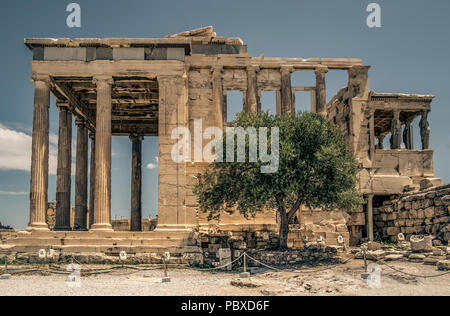 Das Erechtheion, Akropolis, Athen, Griechenland. Stockfoto