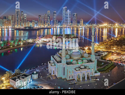 Al Noor Moschee Sharjah Stockfoto