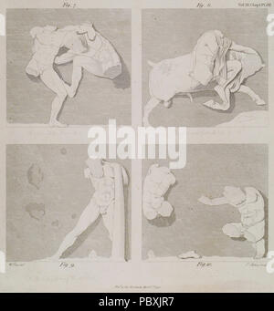 214 Vier Der metopen auf der Südseite; Abb. 7, dass im östlichen Winkel, der Rest in der richtigen Reihenfolge Abb. - Stuart James&amp; Nicholas Revett - 1794 Stockfoto