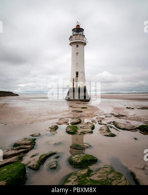 Fort barsch Leuchtturm, New Brighton, Liverpool, Merseyside, England, UK, Europa Stockfoto