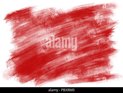 Roter gouache Farbe pinselstrich Scribble Hintergrund Muster Stockfoto