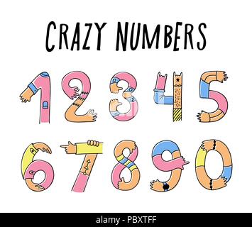 Hände bis verrückte Zahlen Stock Vektor